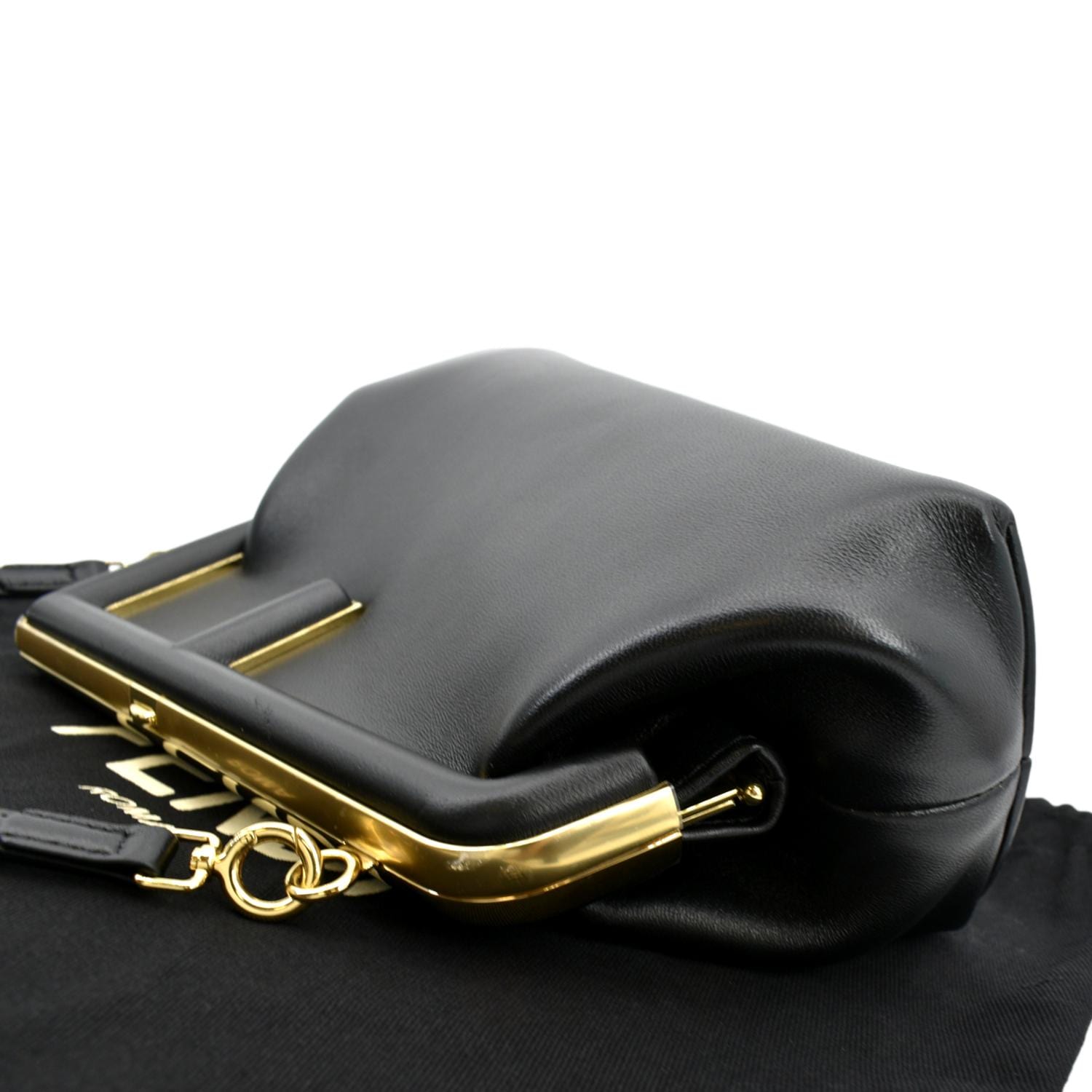 FENDI First Leather Shoulder Bag in Black