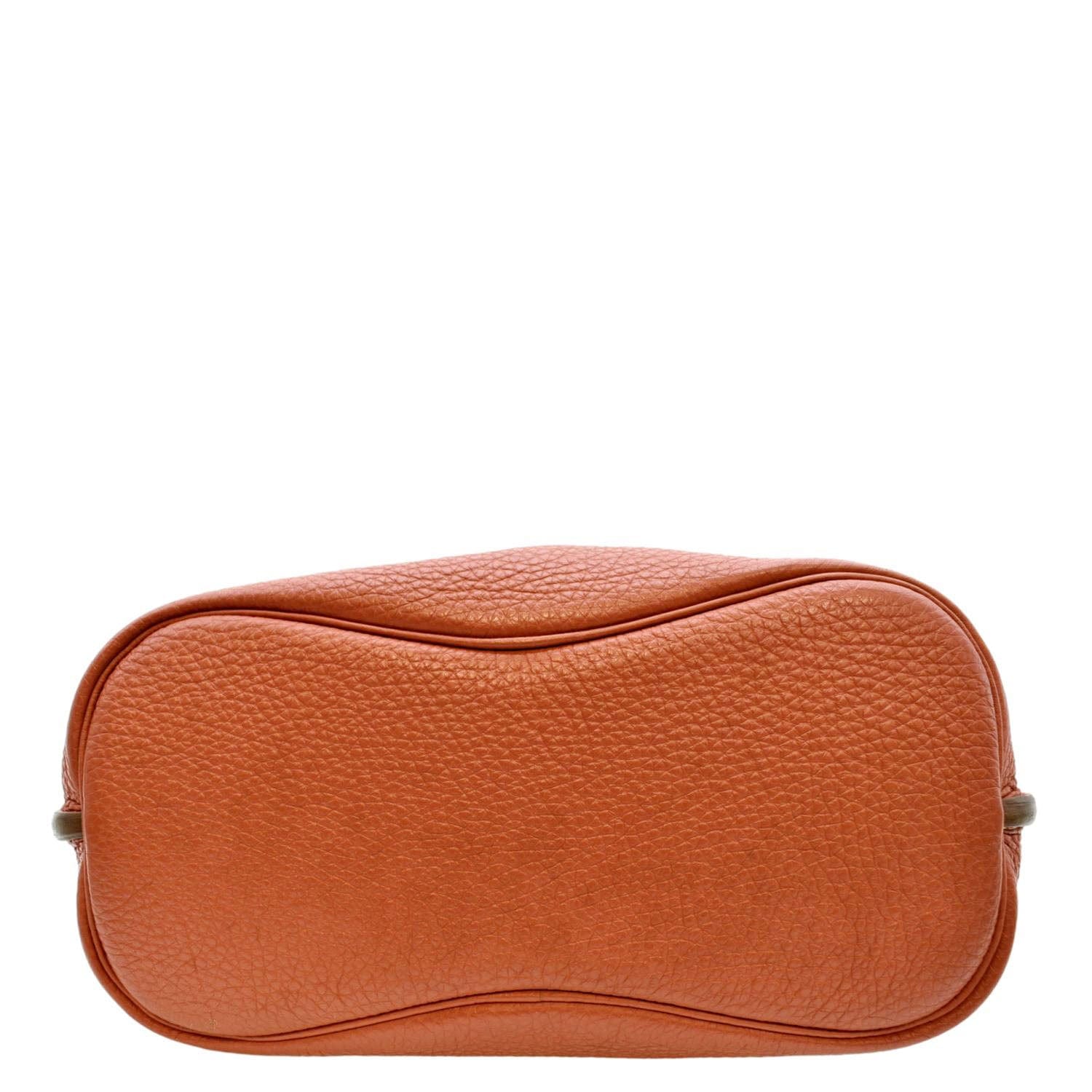 HERMES Sport Kelly MM Shoulder Bag Silver Hardware Togo leather Orange Used