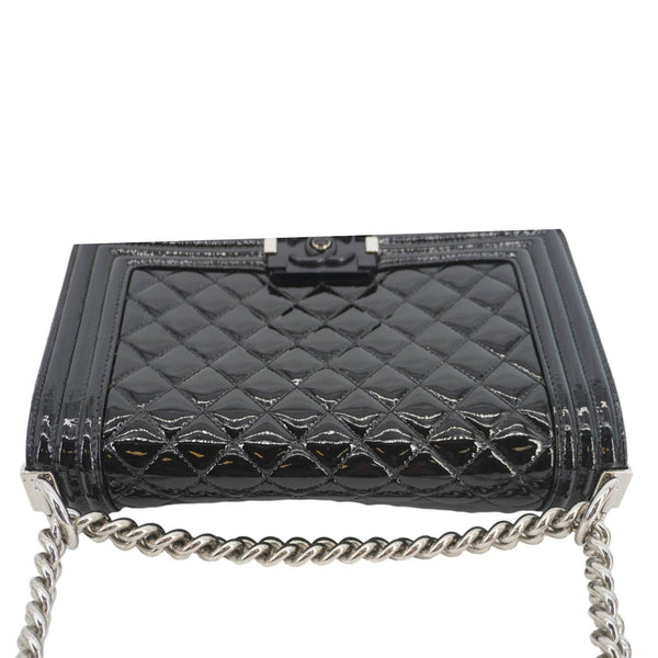 CHANEL Boy Flap Medium Plexiglass Patent Leather Crossbody Bag Black 20481641