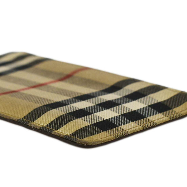 BURBERRY Vintage Check Canvas Coin Case Card Holder Beige