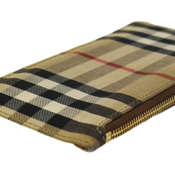 BURBERRY Vintage Check Canvas Coin Case Card Holder Beige