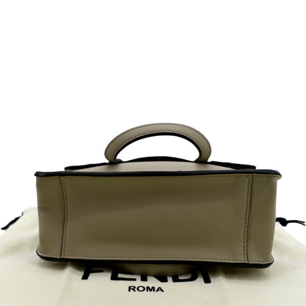 FENDI Flip Mini FF Motif Calf Leather Crossbody Bag Green