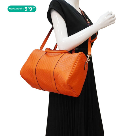 GUCCI GG Microguccissima Boston Travel Bag Orange 449646