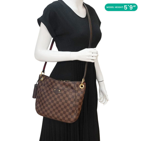 LOUIS VUITTON South Bank Besace Damier Ebene Crossbody Bag Brown