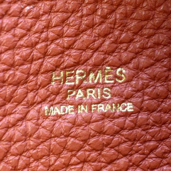 HERMES Togo So Kelly Leather Shoulder Bag Orange