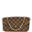 LOUIS VUITTON Felicie Damier Ebene Pochette Crossbody Bag Brown