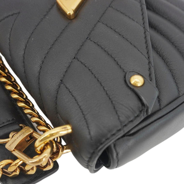 LOUIS VUITTON New Wave Chain PM Calfskin Leather Shoulder Bag Black