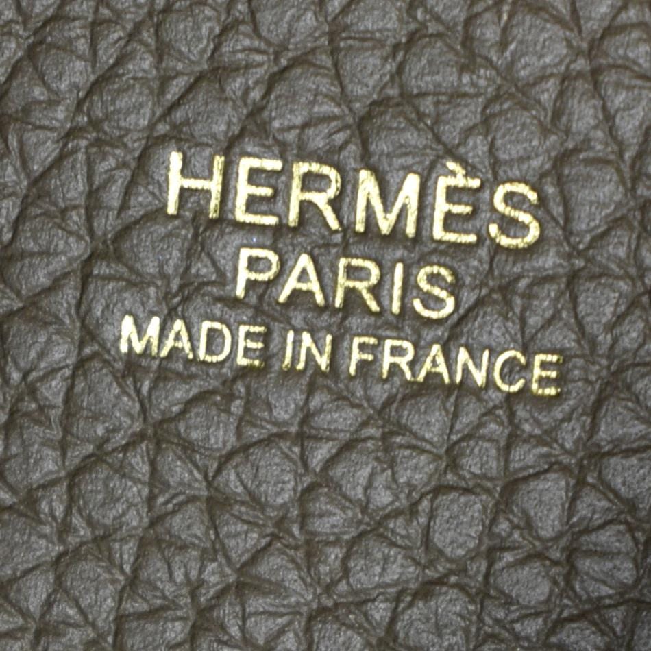 Hermes Etoupe Gray Picotin Lock 18 PM Gold Hardware Handbag Bag