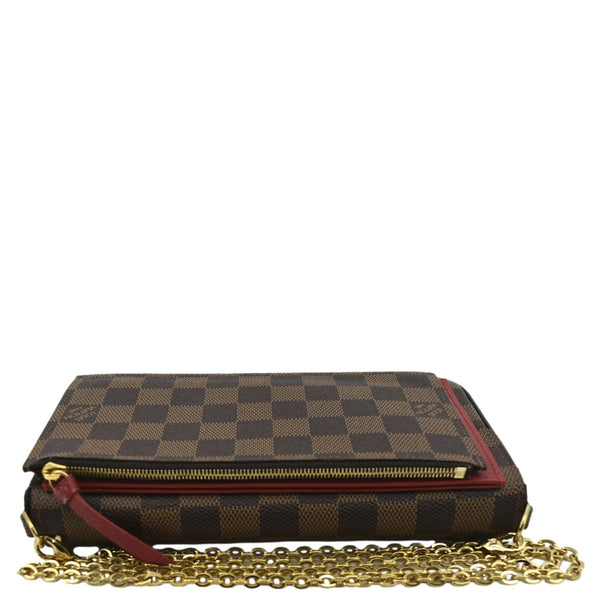 LOUIS VUITTON Felicie Damier Ebene Pochette Crossbody Bag Brown