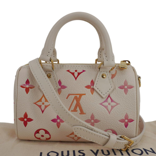 LOUIS VUITTON Nano Speedy Monogram  Empreinte Leather Shoulder Bag Sunrise Aquarelle