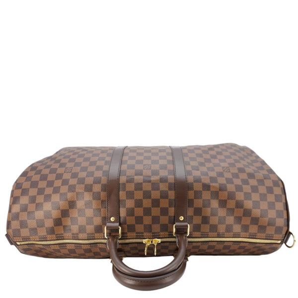 LOUIS VUITTON Keepall Bandouliere 55 Damier Ebene Travel Bag Brown