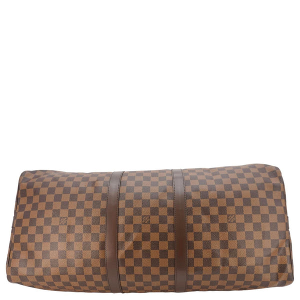 LOUIS VUITTON Keepall Bandouliere 55 Damier Ebene Travel Bag Brown