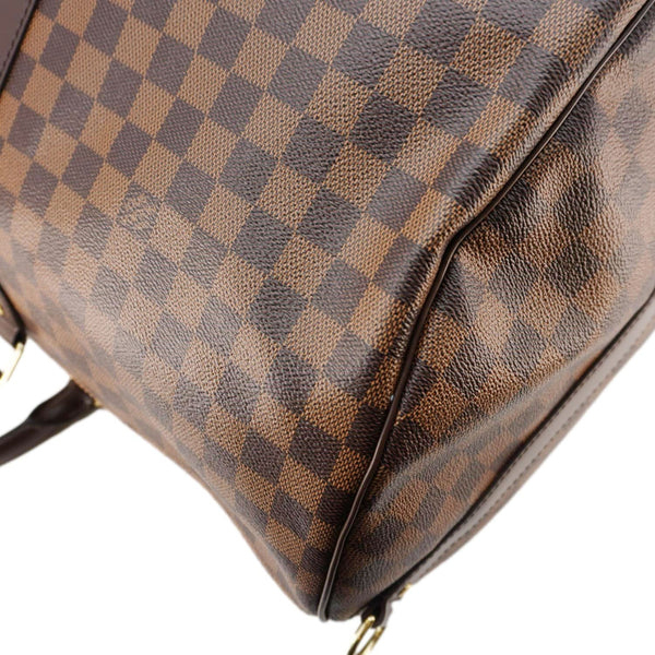 LOUIS VUITTON Keepall Bandouliere 55 Damier Ebene Travel Bag Brown