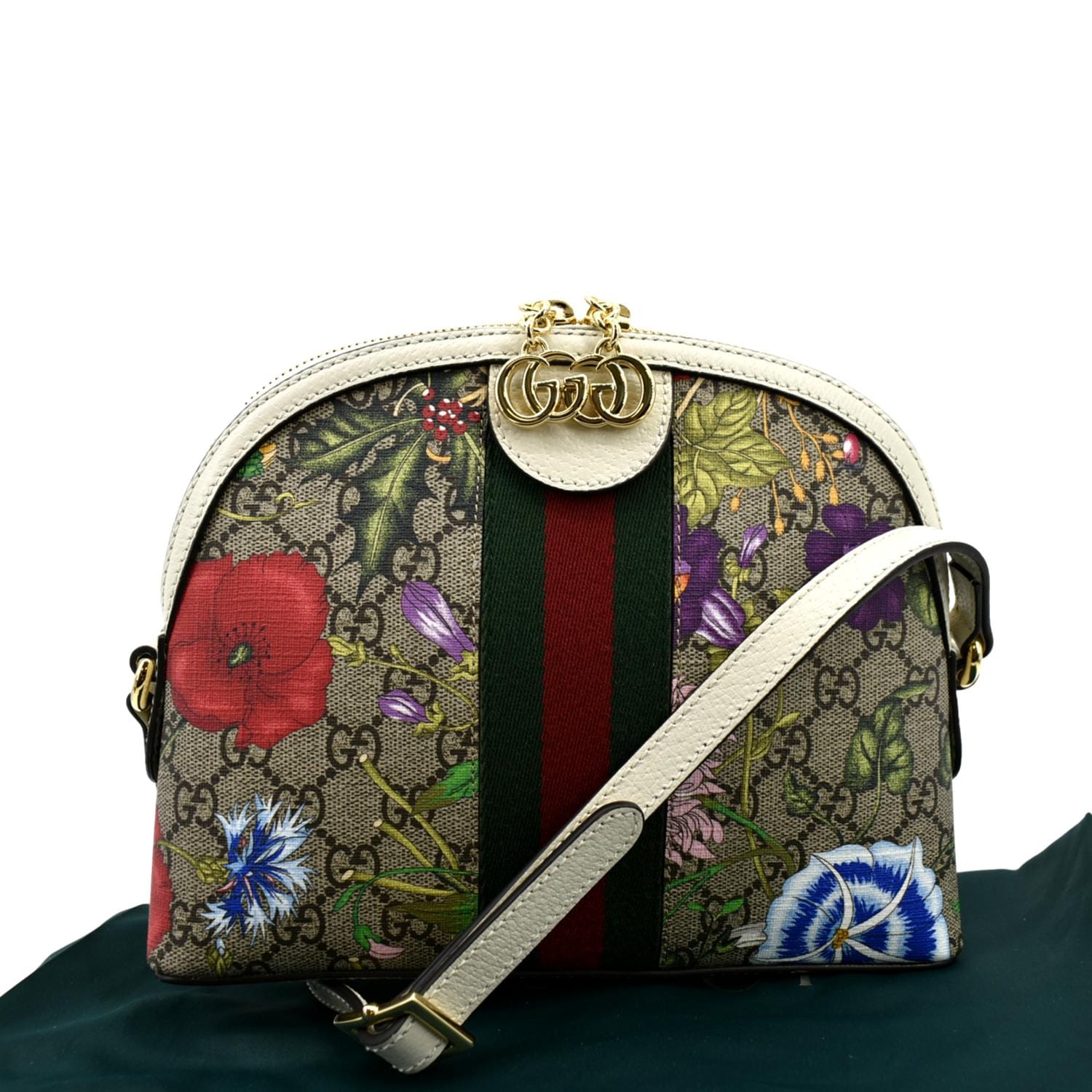 Ophidia Canvas Shoulder Bag in Beige - Gucci