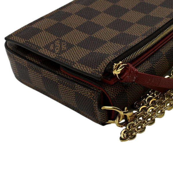 LOUIS VUITTON Felicie Damier Ebene Pochette Crossbody Bag Brown