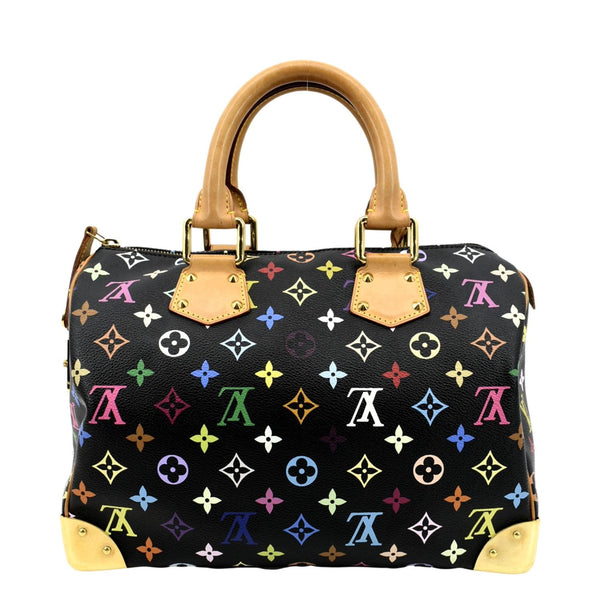 LOUIS VUITTON Speedy 30 Multicolor Monogram Canvas Satchel Bag Black