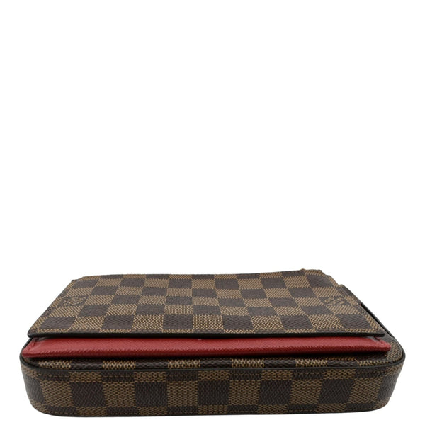 LOUIS VUITTON Felicie Damier Ebene Pochette Crossbody Bag Brown