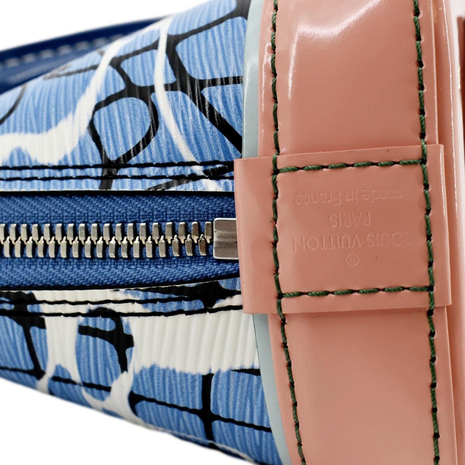 Louis Vuitton Louis Vuitton Alma Blue Epi Leather Handbag