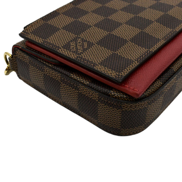 LOUIS VUITTON Felicie Damier Ebene Pochette Crossbody Bag Brown