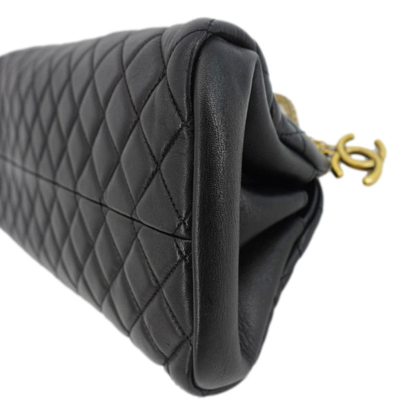 CHANEL Just Mademoiselle Bowling Small Quilted Leather Shoulder Bag Black