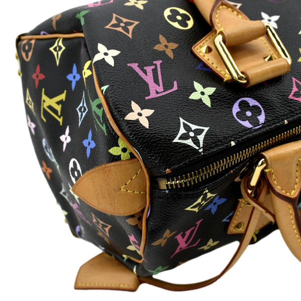 LOUIS VUITTON Speedy 30 Multicolor Monogram Canvas Satchel Bag Black