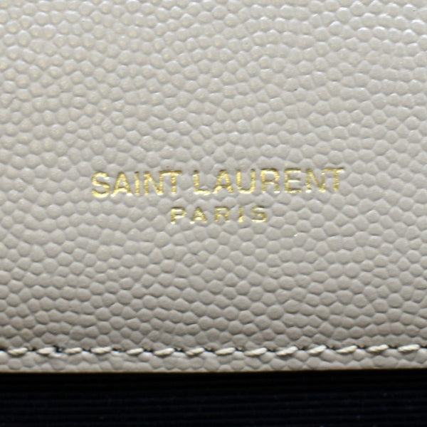 YVES SAINT LAURENT Envelope Flap Matelasse Leather Shoulder Bag Beige