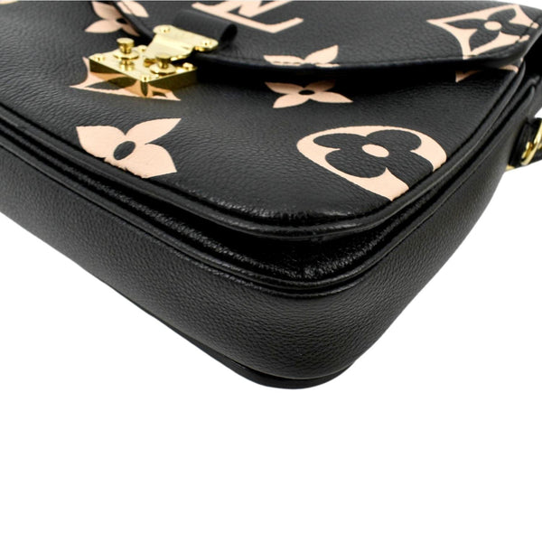 LOUIS VUITTON Metis Pochette Bicolor Empreinte Leather Crossbody Bag Black