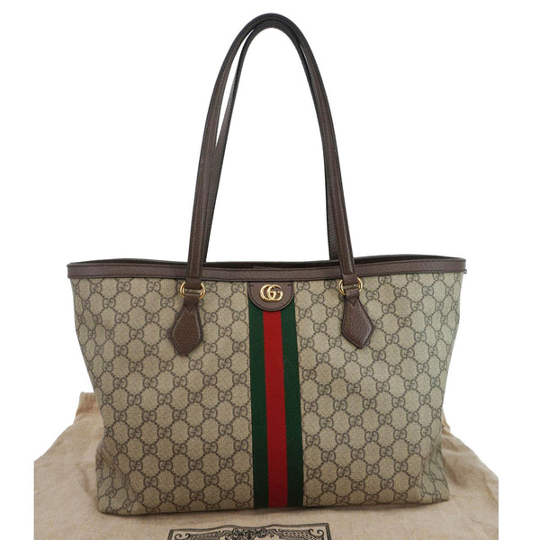 GUCCI Ophidia Medium GG Supreme Canvas Tote Bag Beige 631685