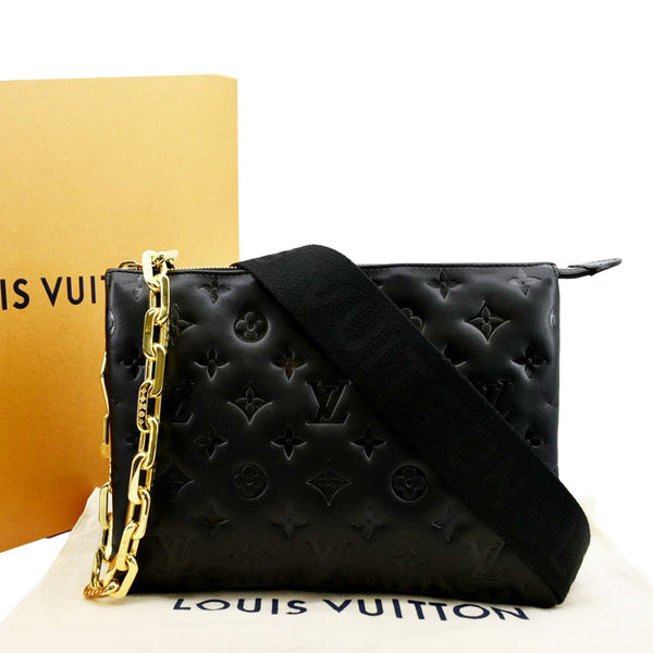 LOUIS VUITTON Coussin PM Monogram Embossed Shoulder Bag Black