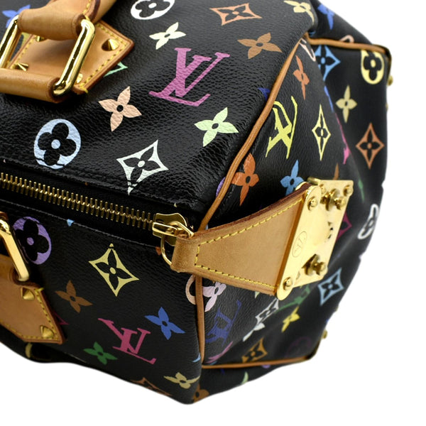 LOUIS VUITTON Speedy 30 Multicolor Monogram Canvas Satchel Bag Black