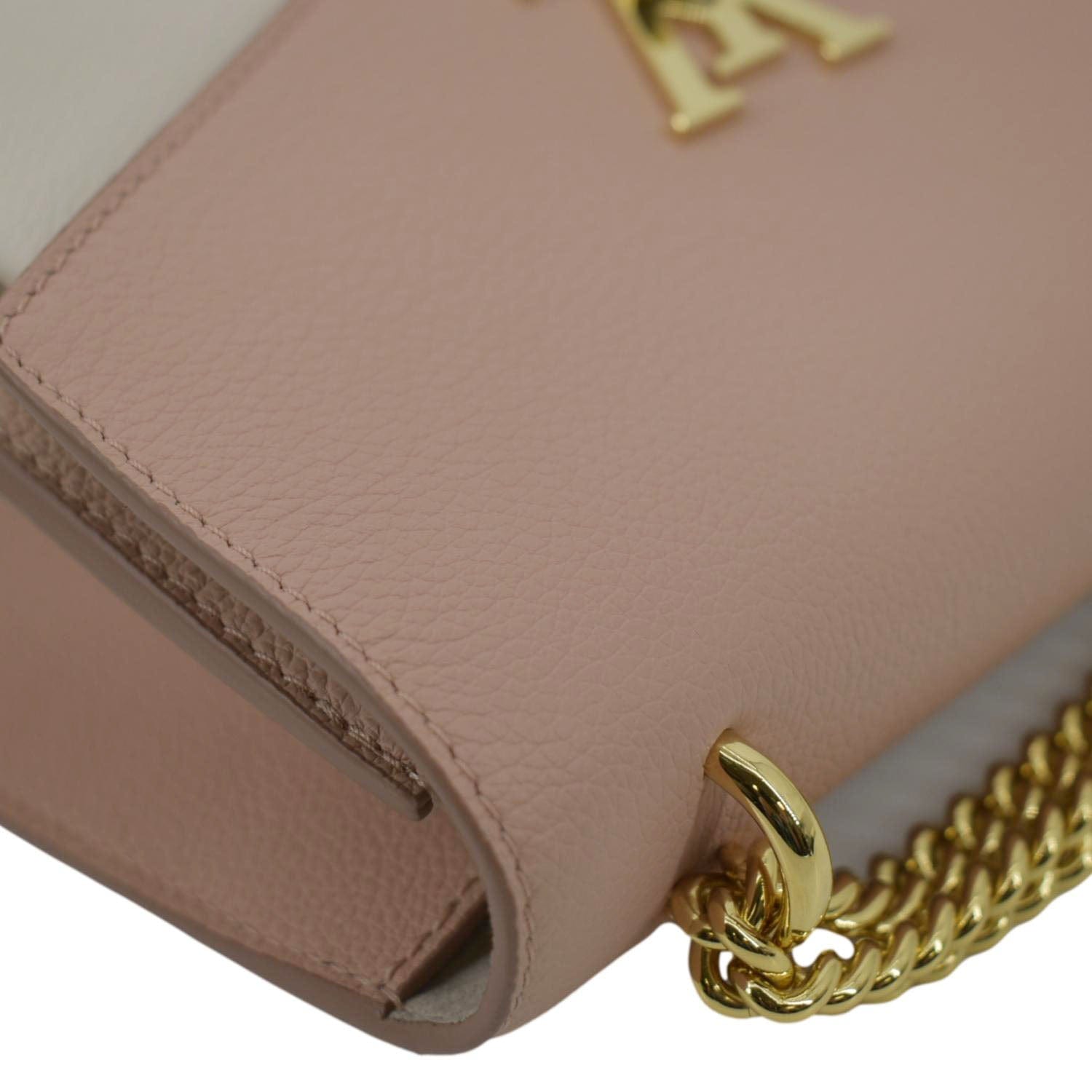 Louis Vuitton Mylockme Chain Calf Leather Chain Shoulder Bag Rose Trianon Pink