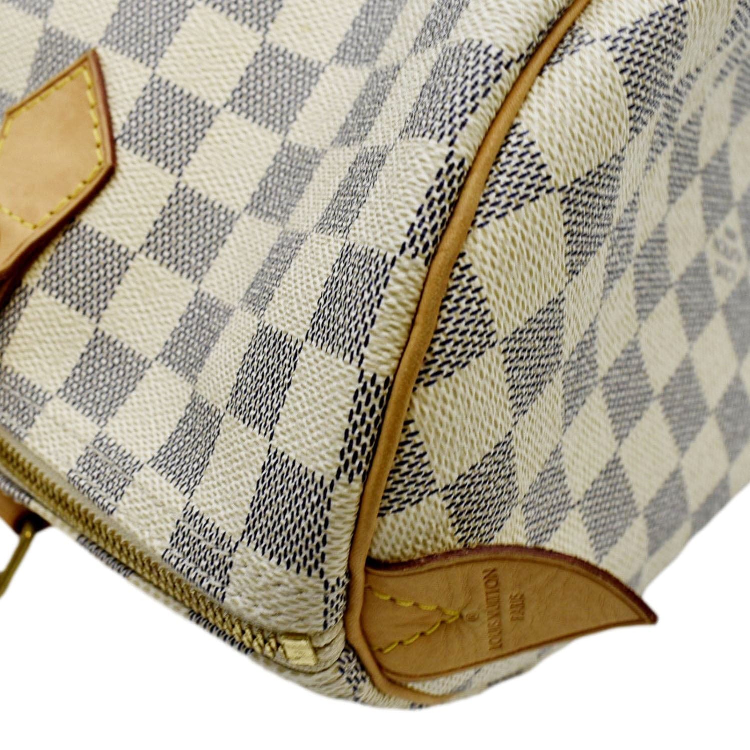 Louis Vuitton Speedy 35 checkered azure White Cloth ref.130907
