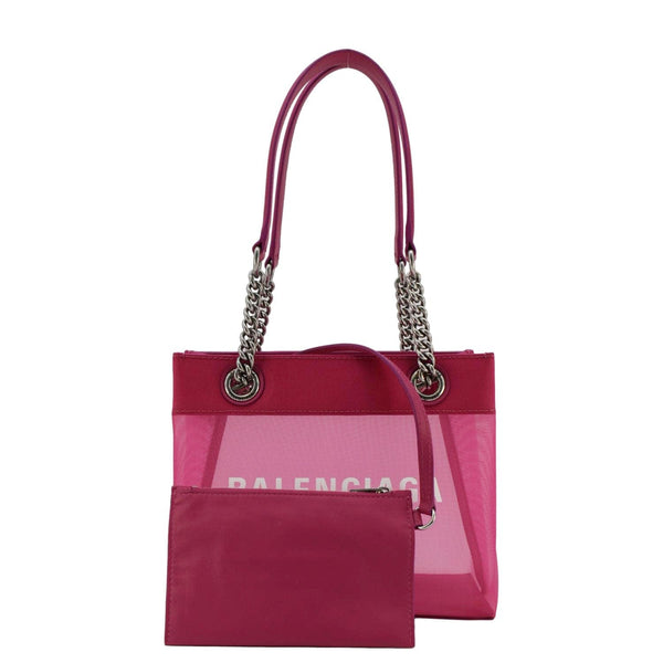 BALENCIAGA Duty Free Mesh Tote Bag Fuchsia