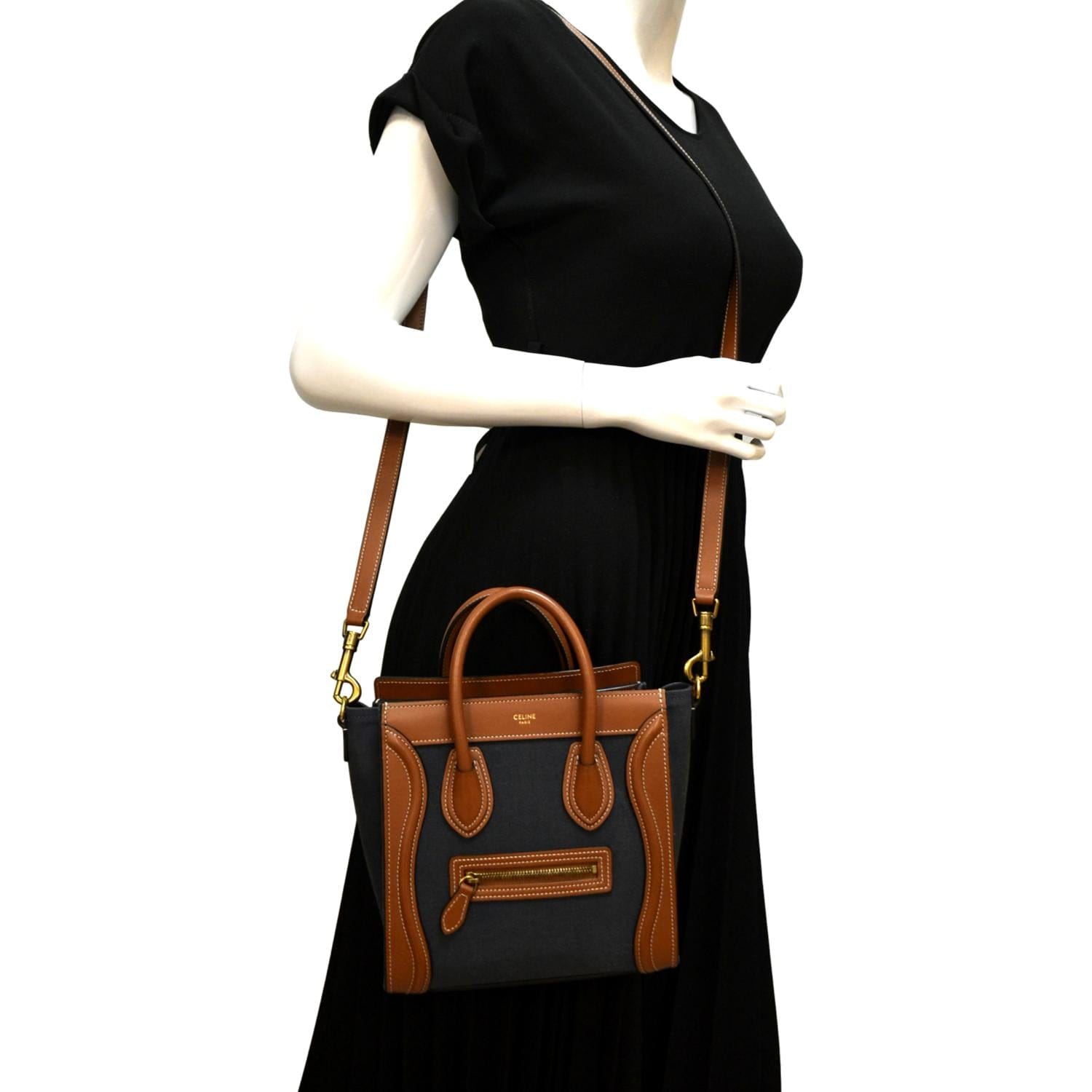 CELINE belt bag bicolor handbag tote bag Color white Black from