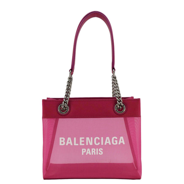 BALENCIAGA Duty Free Mesh Tote Bag Fuchsia