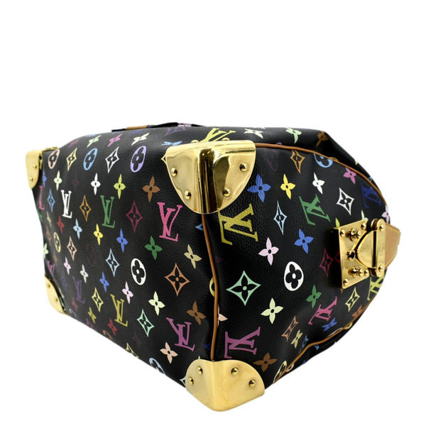 LOUIS VUITTON Speedy 30 Multicolor Monogram Canvas Satchel Bag Black