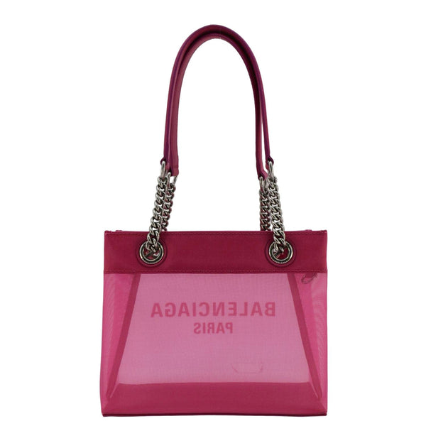 BALENCIAGA Duty Free Mesh Tote Bag Fuchsia