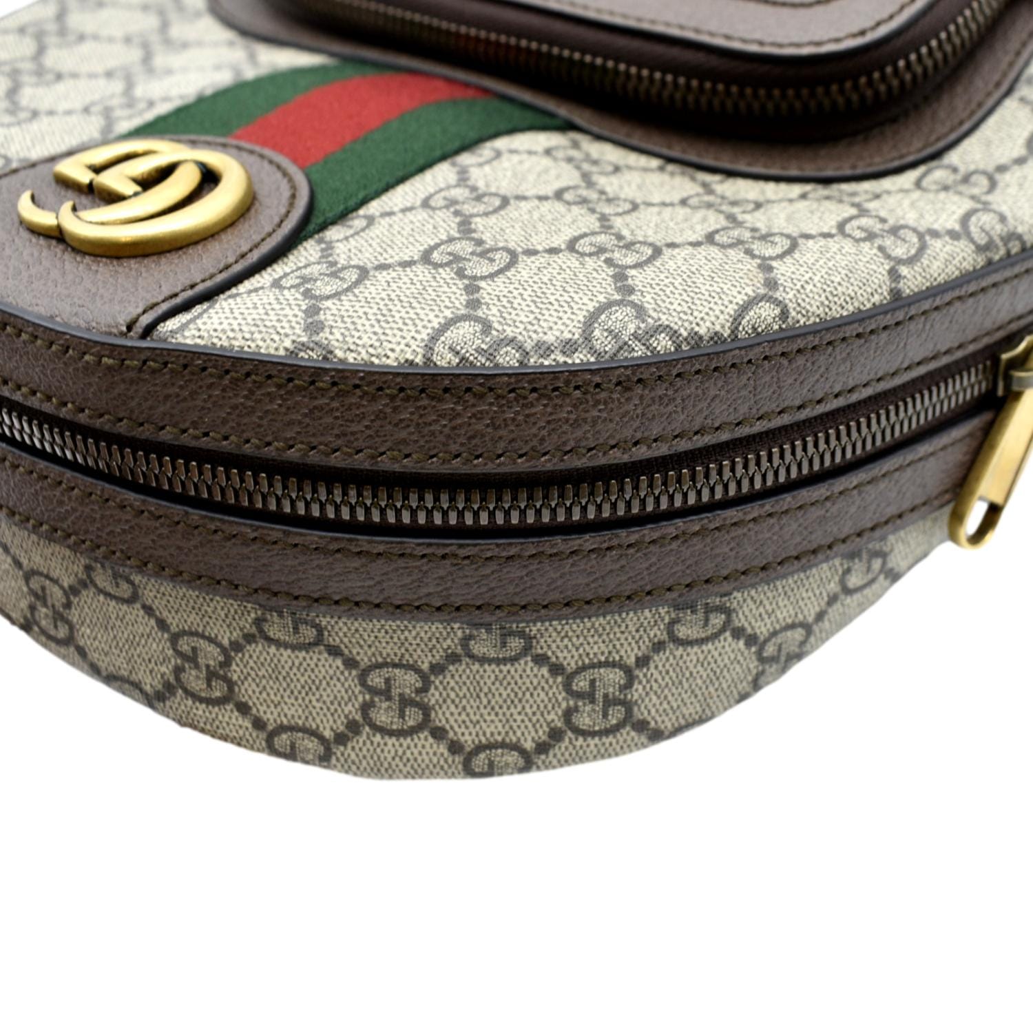 Gucci Brown/Beige GG Supreme Canvas and Leather Ophidia Duffel Bag