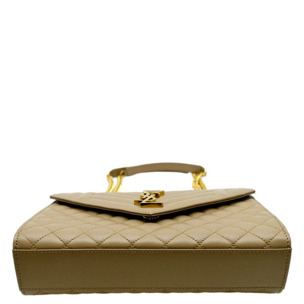 YVES SAINT LAURENT Envelope Flap Matelasse Leather Shoulder Bag Beige