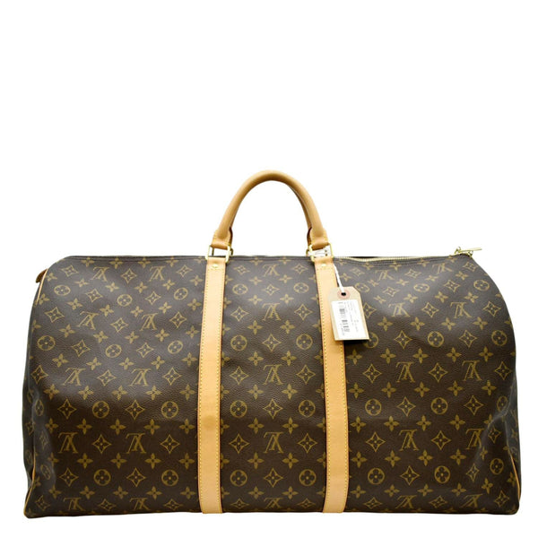 LOUIS VUITTON Keepall 60 Monogram Canvas Travel Bag Brown