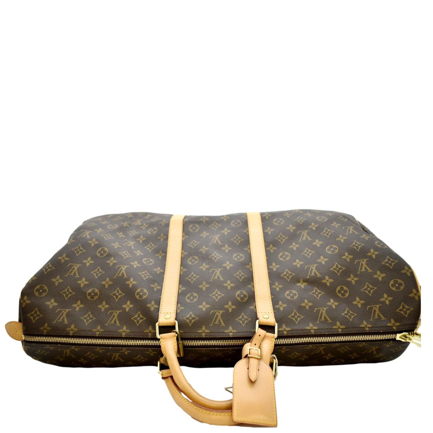 Louis Vuitton Brown Monogram Keepall 60 Leather Cloth ref.942868