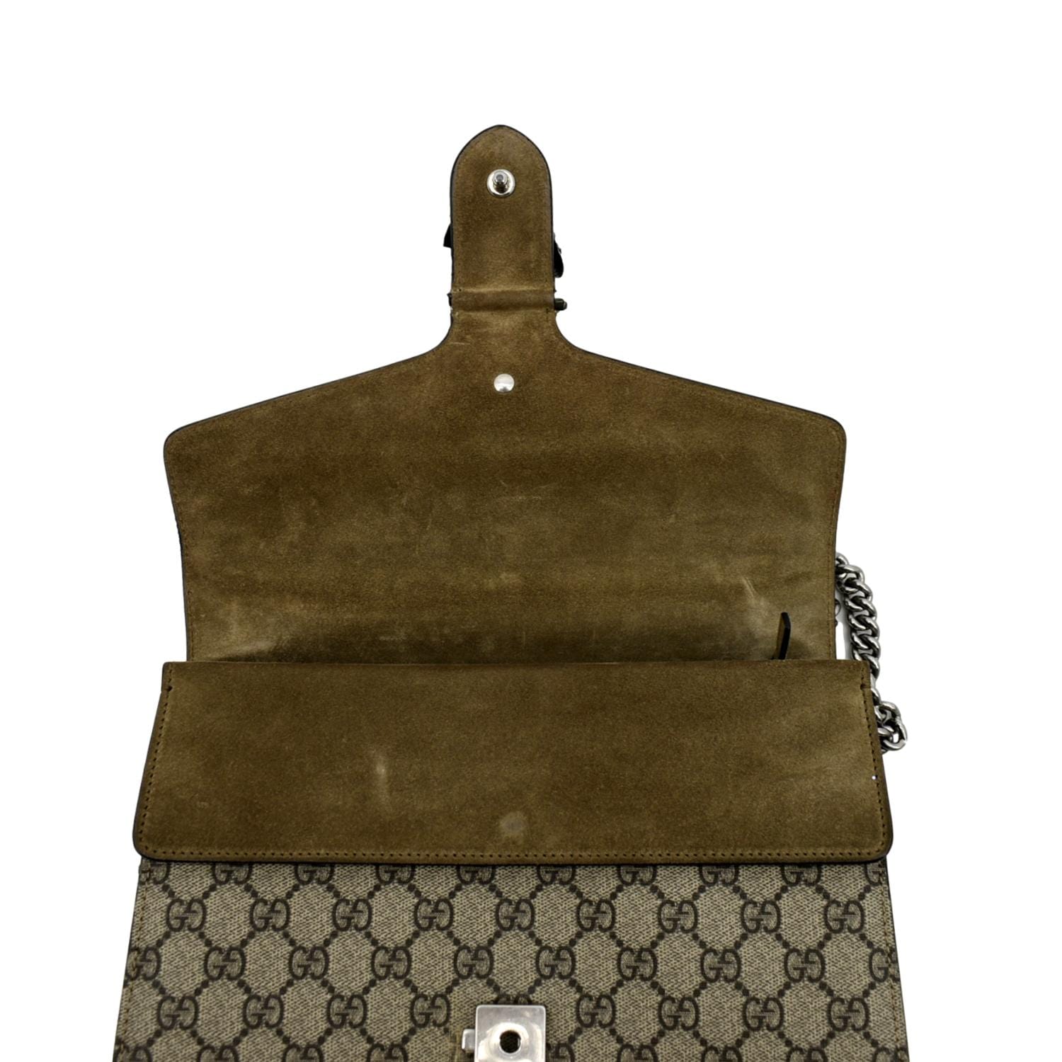 Gucci Dionysus Shoulder Bag GG Supreme Small Beige/Red in Coated