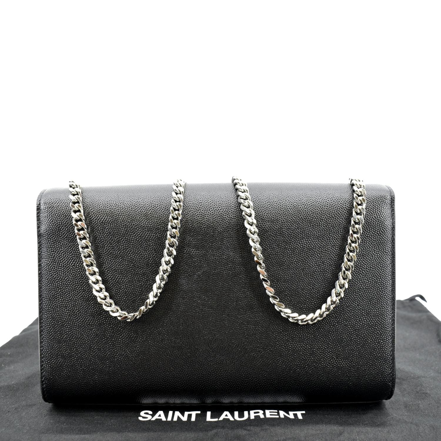 Saint Laurent Kate Pouch in Black Grained Leather