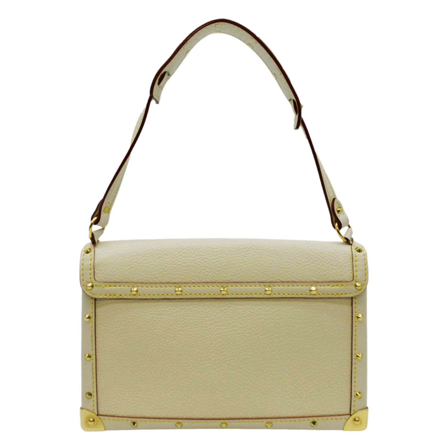 Vintage Authentic Louis Vuitton White Suhali Leather LAimable Bag France  MEDIUM For Sale at 1stDibs