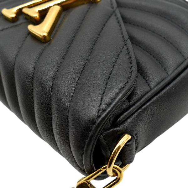 LOUIS VUITTON New Wave Multi Pochette Leather Chain Shoulder Bag Black