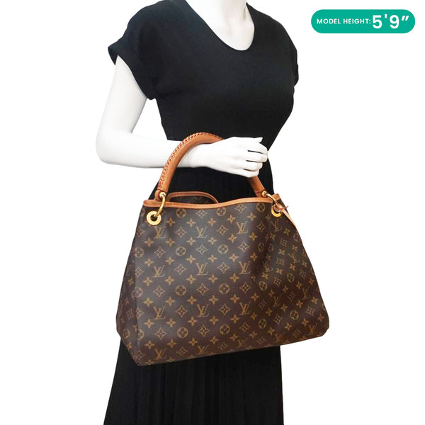 LOUIS VUITTON Artsy MM NM Monogram Canvas Shoulder Bag Brown