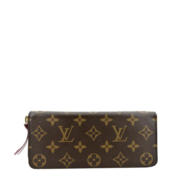 LOUIS VUITTON Clemence Monogram Canvas Zippy Wallet Brown