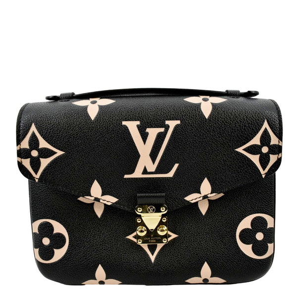 LOUIS VUITTON Metis Pochette Bicolor Empreinte Leather Crossbody Bag Black