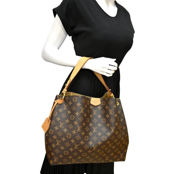 LOUIS VUITTON Graceful MM Monogram Canvas Shoulder Bag Brown