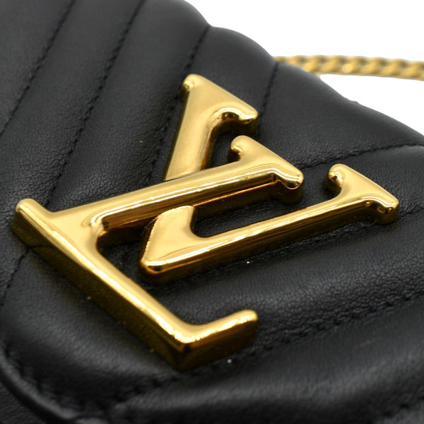 LOUIS VUITTON New Wave Multi Pochette Leather Chain Shoulder Bag Black